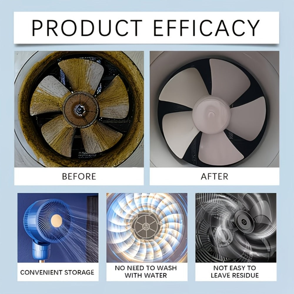 Fan Cleaner Spray Deep Cleaning Maintenance for Fan Blades Grilles Motor Internal Components Reduces Dust Adhesion for Desktop Ceiling Floor Fans Air Conditioner Equipment with Cleaning Towel 2.03oz