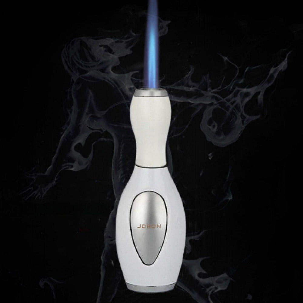 Bowling Ball Lighter Novelty Metal Torch Refillable Windproof Direct Inject Butane Igniter for Camping Grilling BBQ Candles Gift Decoration Silver White Orange Black Blue