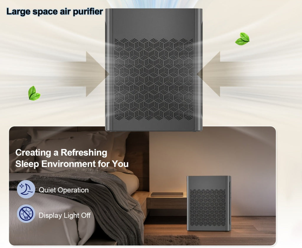 Large Area Air Purifier Covers 1095ft2 with Air Quality Display Timer for Bedroom Living Room Indoor Home Office Multiple Colors