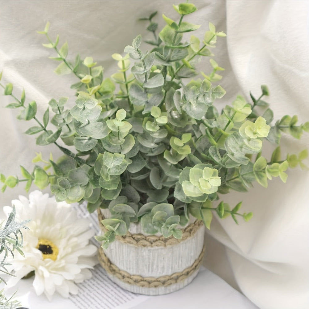 Fake Plants Artificial Plants Indoor 4-Pack Small Potted Greenery in Paper Pulp Pots | Faux Plants for Shelf Desk Home Office Farmhouse Bathroom Decor | Low-Maintenance Artificial Succulents Set