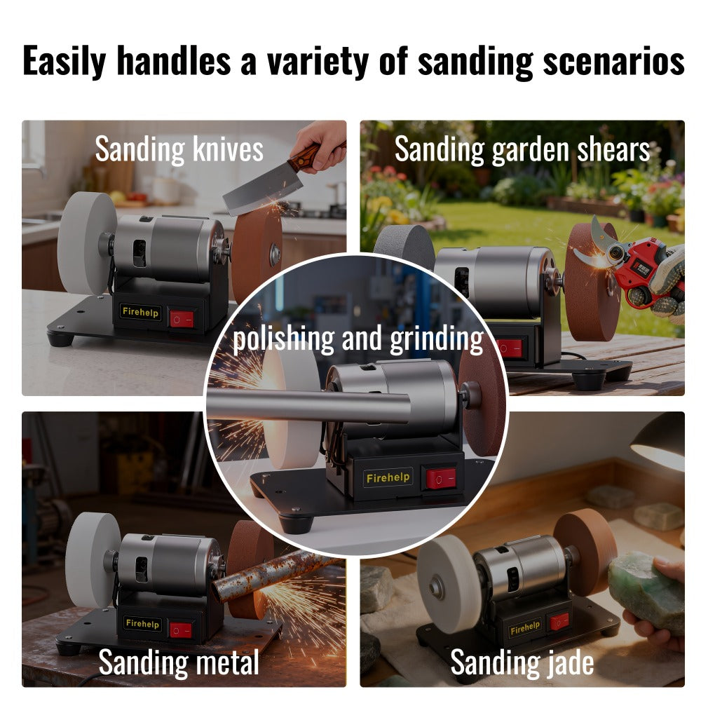 Mini Belt Sander - 7-Speed Adjustable Electric Belt Grinder with Pure Copper Motor for Grinding, Sharpening & Polishing Wood & Metal