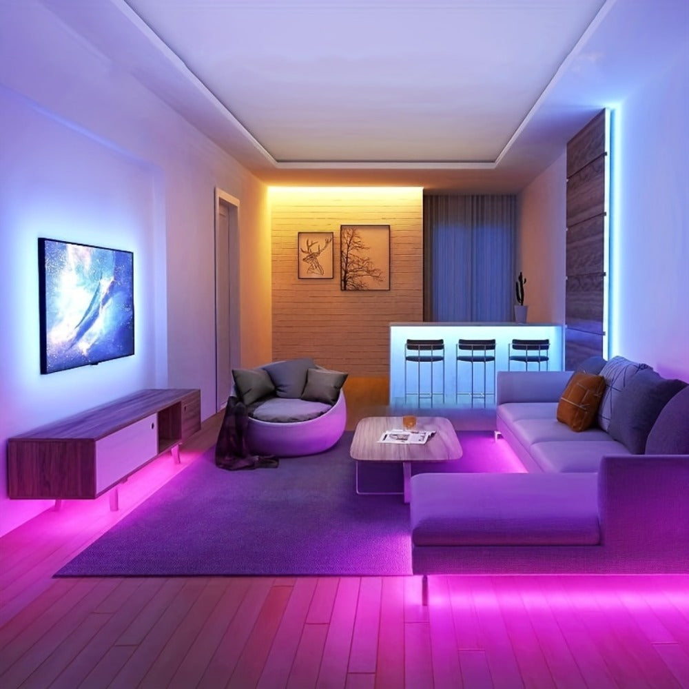 RGB LED Strip Lights Music Sync 5050 Color Changing LED Lights for Bedroom with App Remote Control 40 Key IR 16 Million Colors Dimmable Smart LED Light Strip Kitchen Gaming Room Party Decor 10m 20m 30m