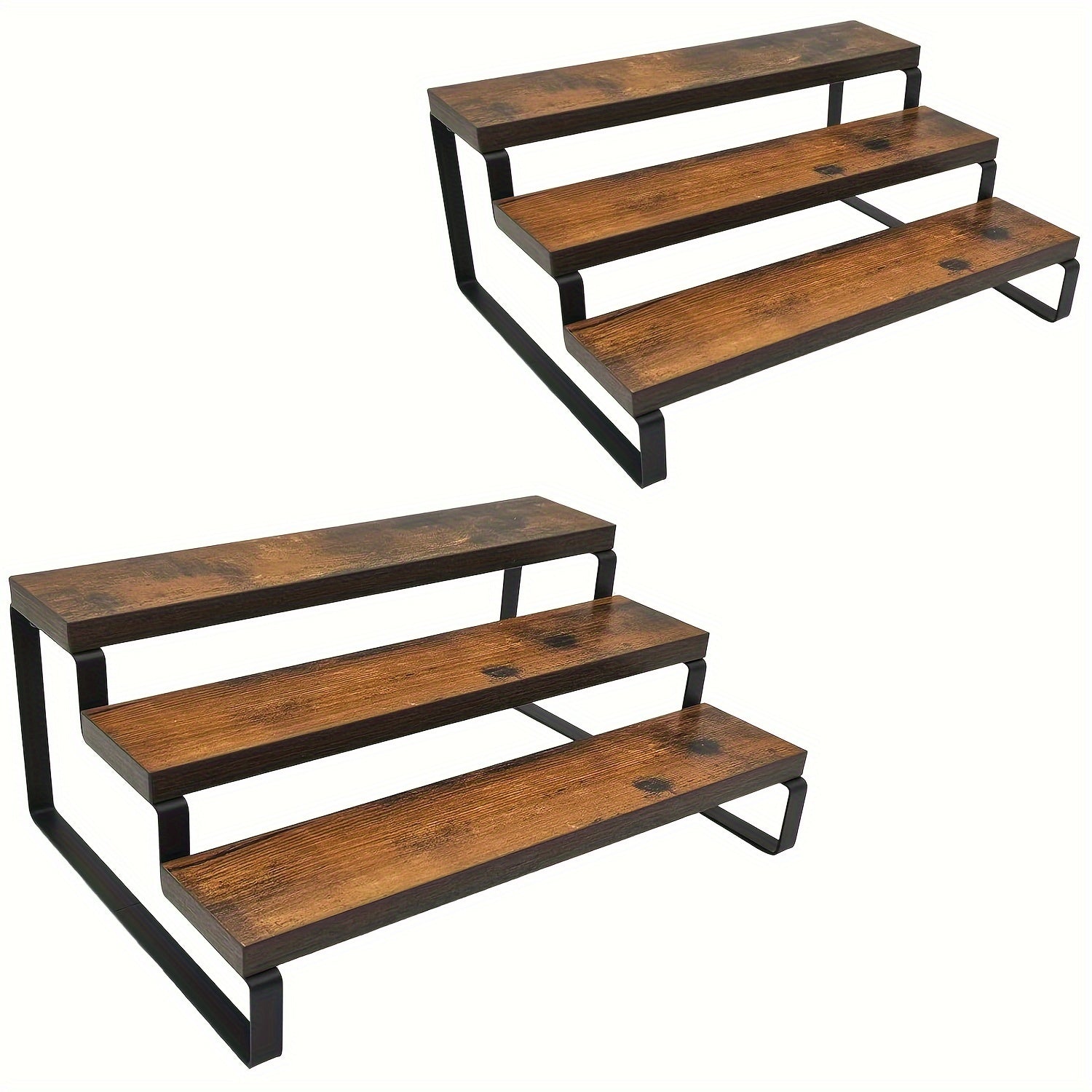 Expandable Spice Rack Organizer 3-Tier 2-Pack ¨C Adjustable 13.8¡± to 26¡± Display Riser Stand for Kitchen Cabinet, Countertop & Pantry ¨C Shelf for Spices, Liquor, Perfume, Makeup & Collectibles