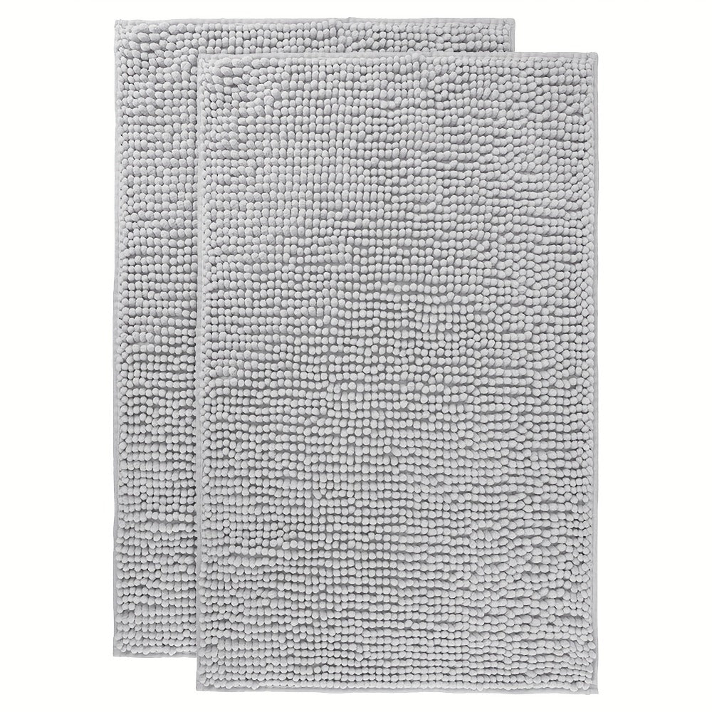Chenille Bath Rug Extra Thick Soft Absorbent Non-Slip Bathroom Mat Machine Washable, Multiple Sizes & Colors
