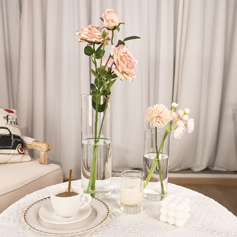 Clear Glass Cylinder Vases 18 36pcs - 4 8 12 Inch Tall Multiple Size Flower Vase for Wedding Centerpiece Table Party Hurricane Floating Candle Holder Home Decor Shelf