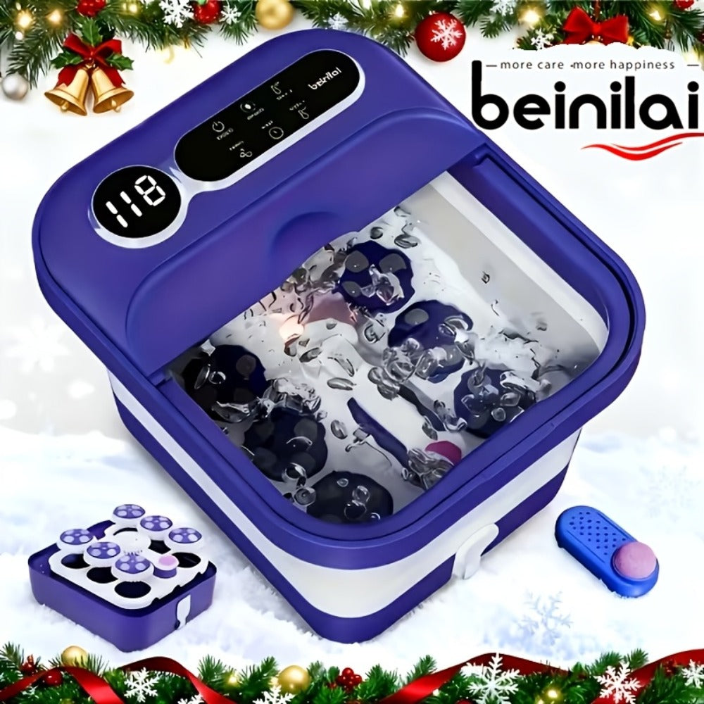 Foot Spa Bath Massager with Heat and Bubbles ¨C Foldable Electric Foot Soak Tub with Automatic Heating, Bubble Massage, Relaxation Therapy for Home Use