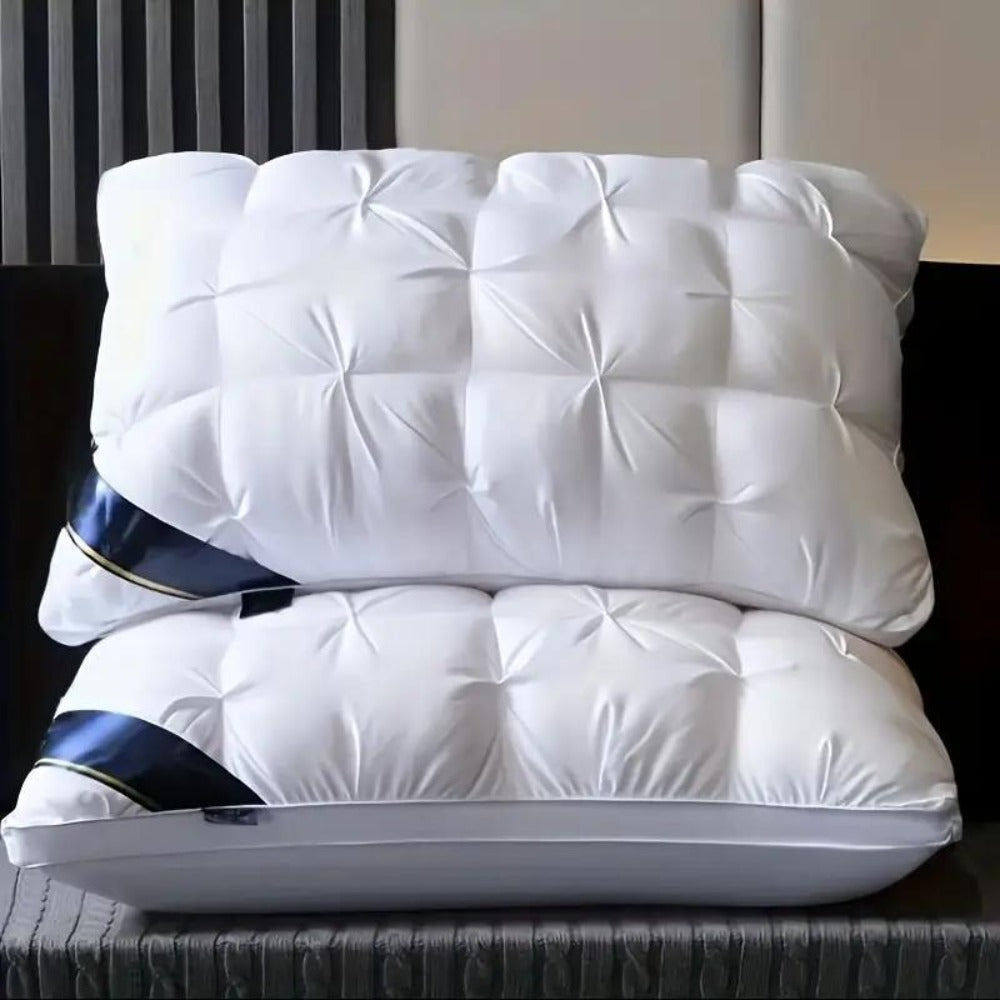 Hotel Quality Pillow Soft Polyester Fiber Bed Pillow with Zipper Closure for Deep Sleep Neck Support, Machine Washable All Season Pillow for Home Bedroom, White Grey 1 2 4 Pack