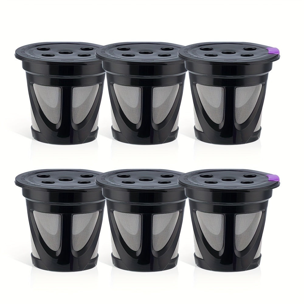 Reusable K-Cup Coffee Pods Set of 6 ¨C Refillable Coffee Filters Compatible with Keurig K-Supreme & K-Supreme Plus, Use Your Own Ground Coffee, Eco-Friendly & BPA-Free ¨C Black, Purple, Mixed