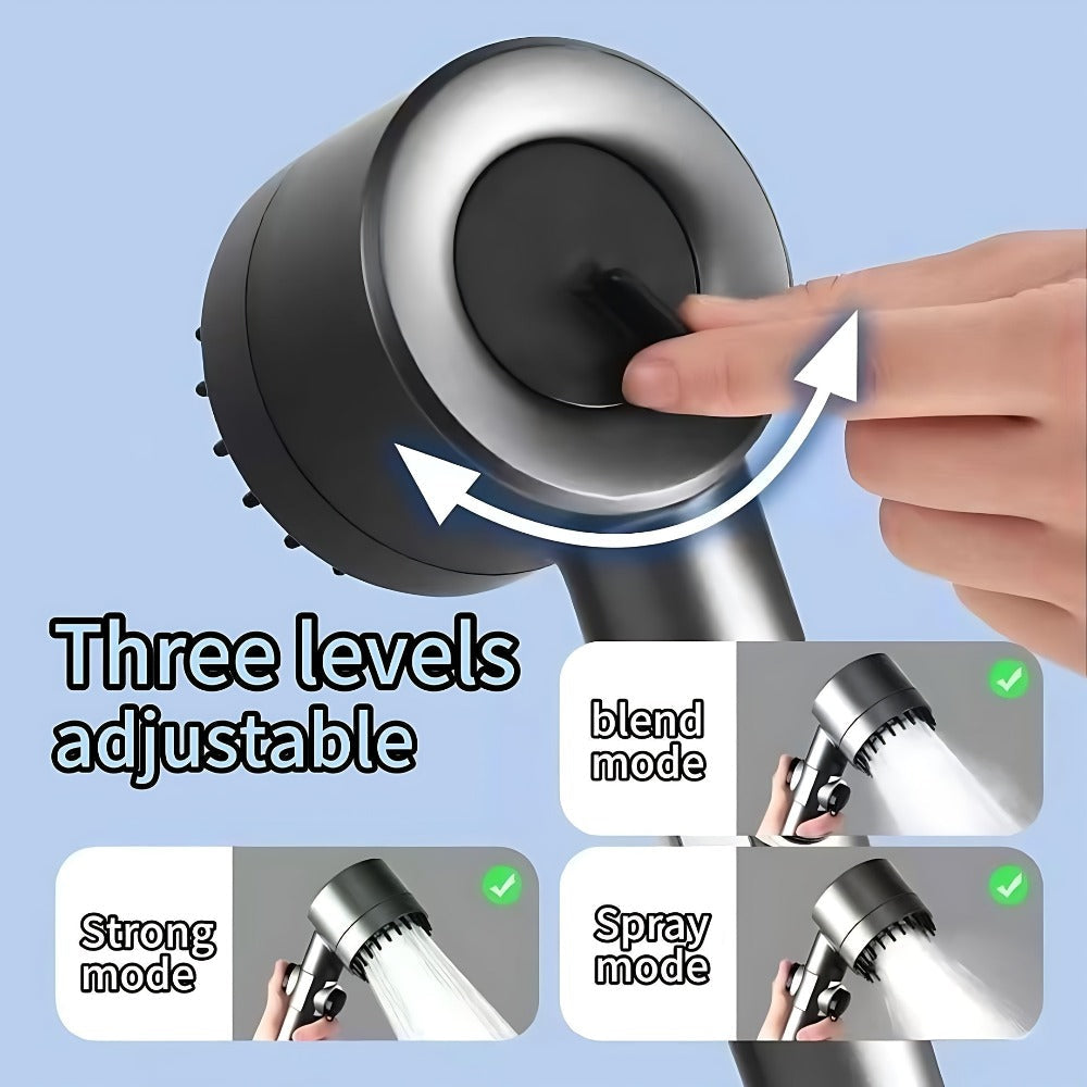 Filtered Shower Head Set 9-Piece 3-Stage Adjustable High Pressure Handheld Shower Head with Filter | Wall Mounted Rainfall Shower Combo with 59-Inch Hose 5 Replacement Filters Painted Surface