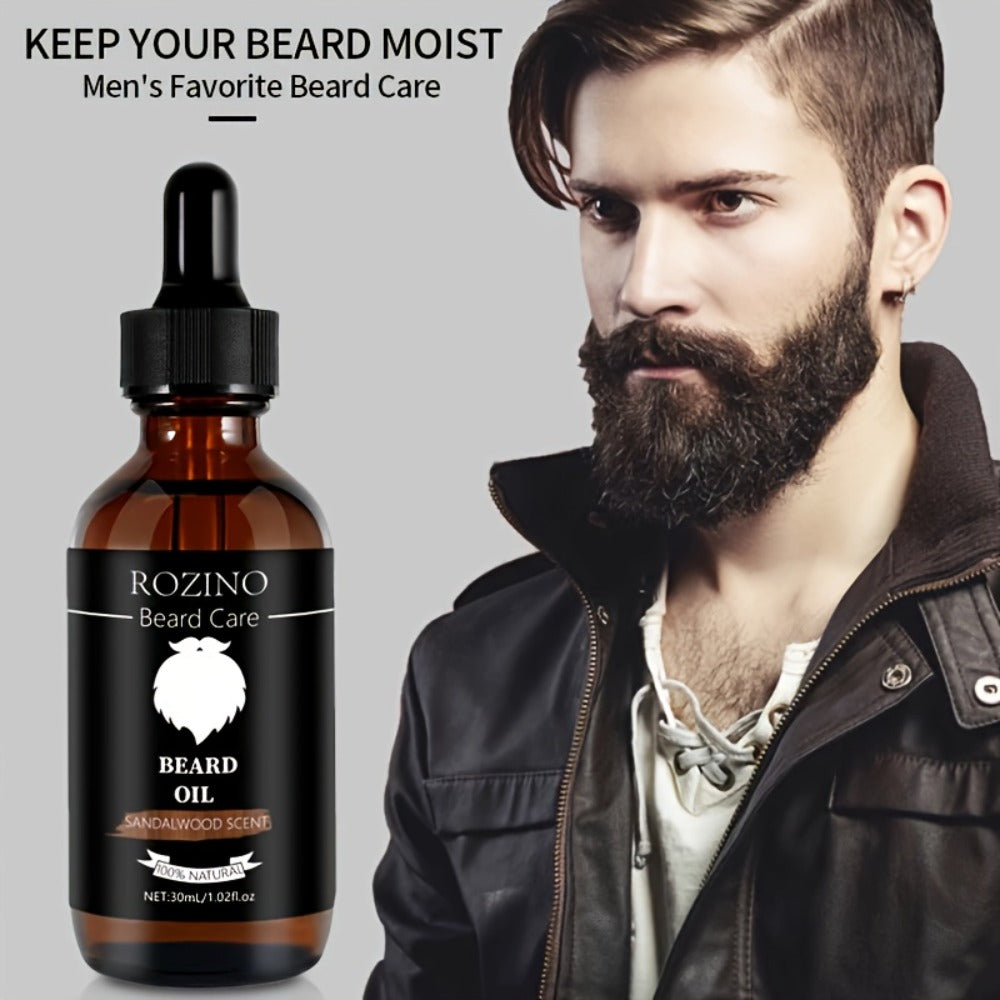 Beard Oil for Men ¨C Sandalwood Scent with Plant Essence, Deep Moisturizing & Nourishing Beard Care Oil for Soft Smooth Glossy Beard, Daily Grooming Essential for Men, 30ml