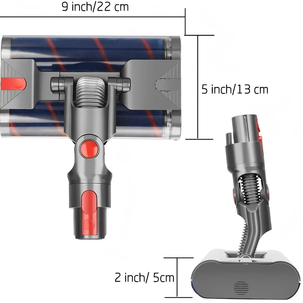 Dyson Replacement Brush Head Double Roller Compatible with V7 V8 V10 V11 V15 360¡ã Swivel Hard Floor Vacuum Cleaner Attachment
