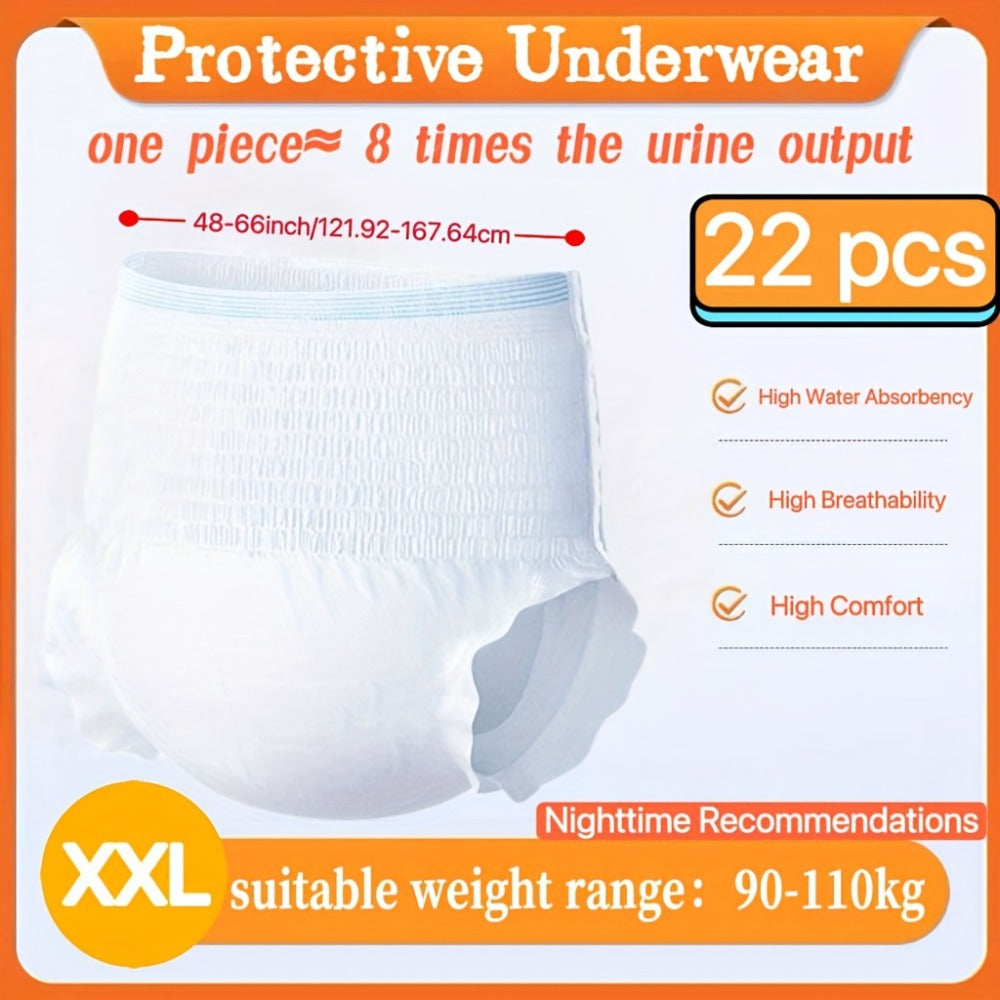 Disposable Incontinence Underwear for Seniors ¨C High Absorbency Leak-Proof Pull-On Briefs, Ultra-Thin Breathable Soft Cotton for Men & Women, Home Care & Overnight Use