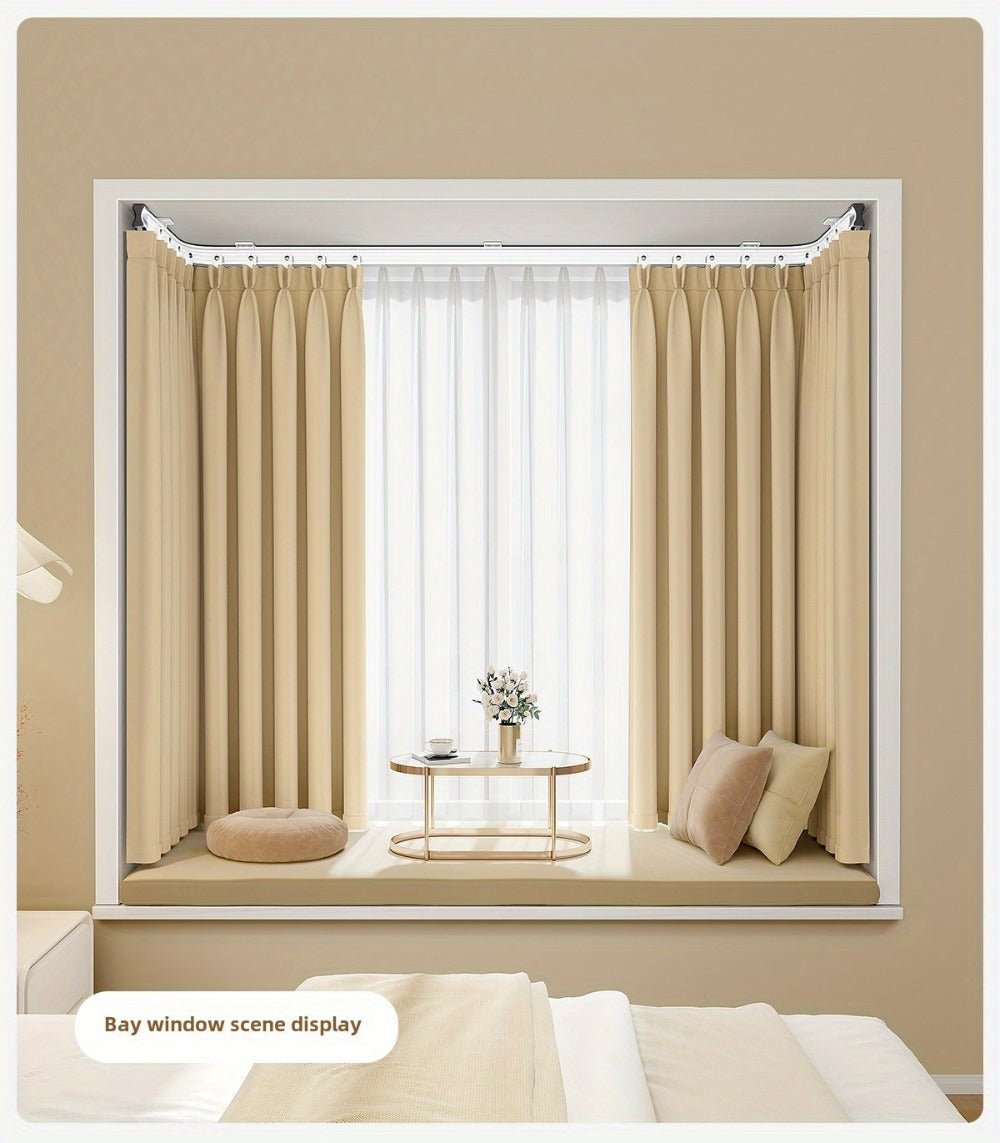 Flexible Curtain Rail Track ¨C Bendable PVC Ceiling Mount Curtain Rod for Bay Window, Bathroom & Home Decor, Trim-to-Fit Monorail Curtain Track System