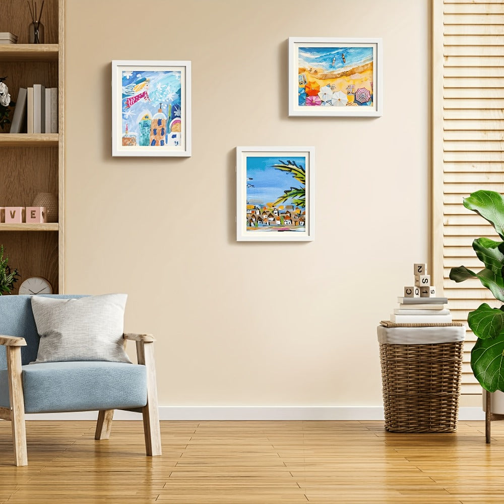 Kids Artwork Frame Front Opening Changeable 8.5x11 Children Art Display Picture Frame Holds 100+ Pieces for Drawing Crafts Photos 2 Pack 4 Pack Wood White