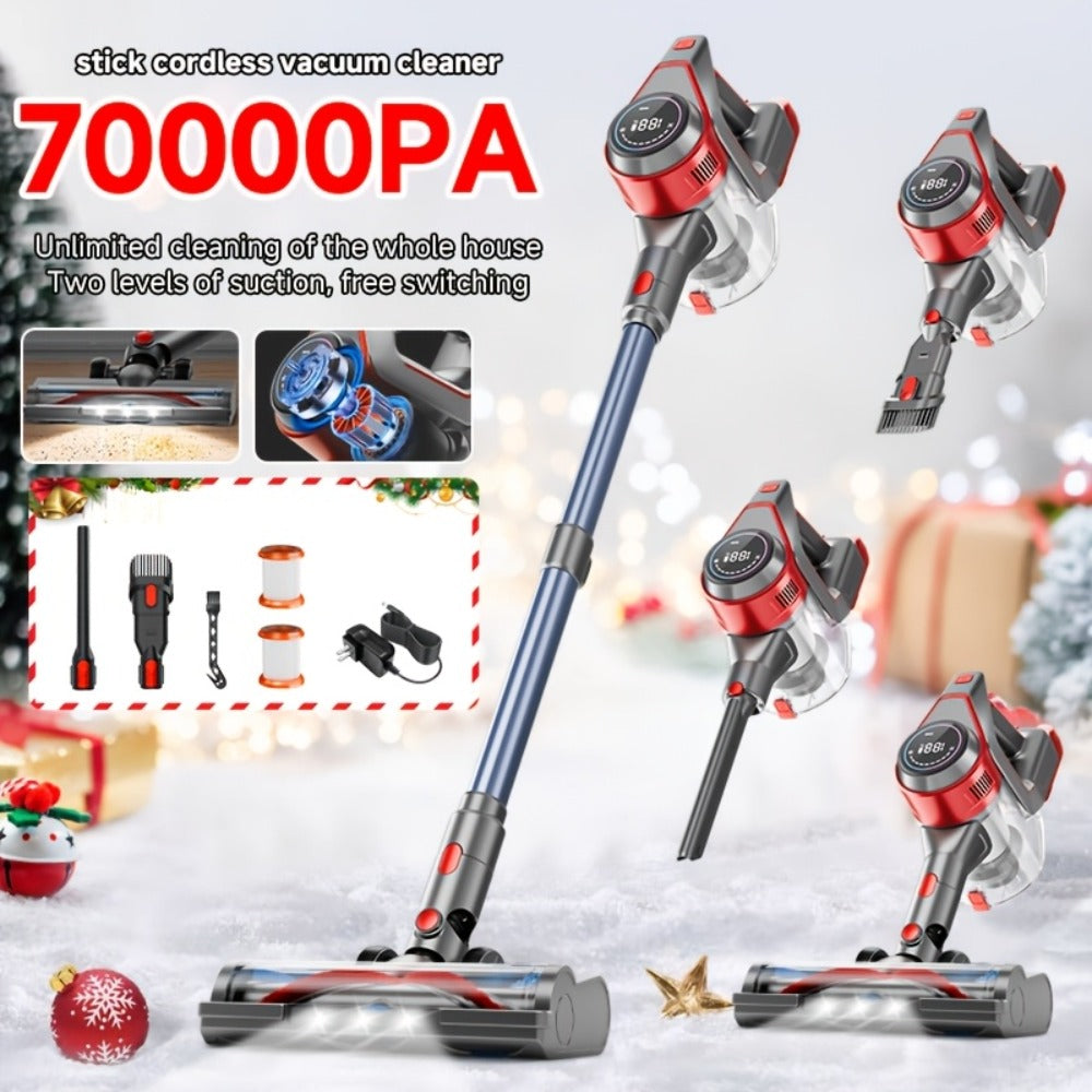 Cordless Stick Vacuum Cleaner 70KPa Brushless Motor 45-Min Runtime Lightweight for Pet Hair Carpet Hard Floor Dust with Cord & Cordless Modes