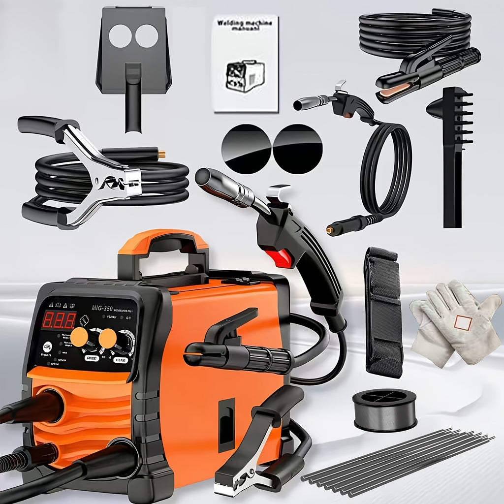 MIG Welder 3-in-1 Welding Machine 110V 105A Gasless MIG Stick ARC Portable Welder Kit with Rubber Case ¨C Complete Starter Set with Welding Wire Rods Mask Gloves for Beginners Home Industrial Repair