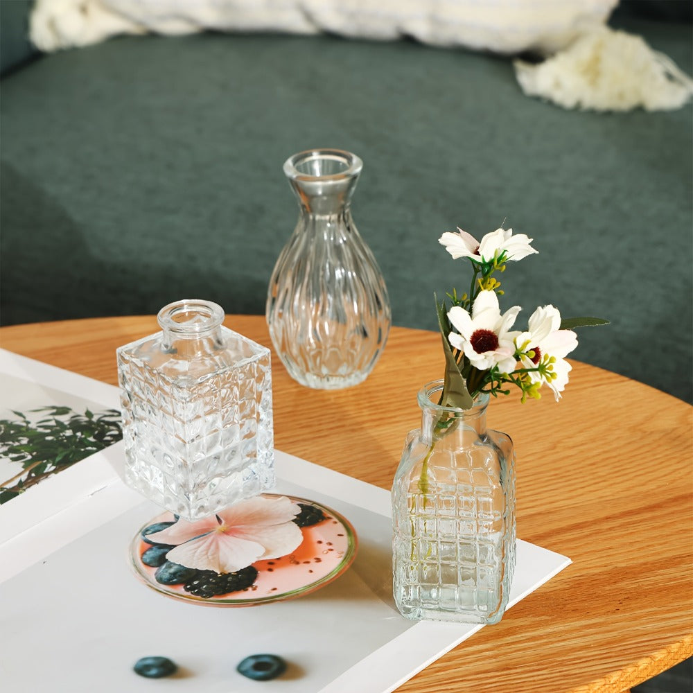 Mini Clear Bud Vases Set Wedding Centerpieces for Tables Small Glass Flower Vases for Birthday Party Anniversary Home Decor Mother's Day Bulk Set 9 12 24 36 54pcs