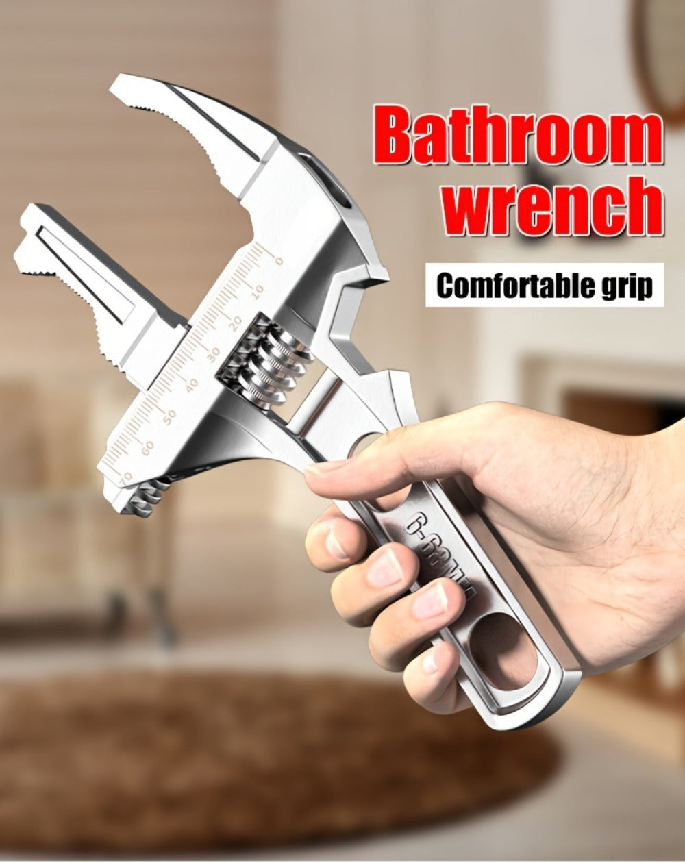 Bathroom Wrench Tool Multifunctional, Adjustable Double-Ended Open-End Wrench for Sink, Faucet, Water Pipe & Heating Repair, Space-Saving Plumbing Hand Tool for Home Bathroom Kitchen