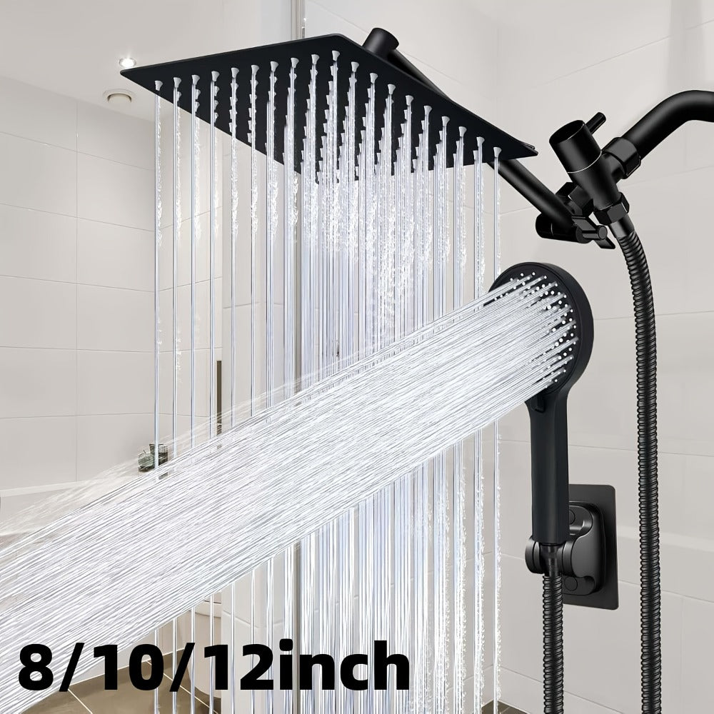 Rain Shower System with Handheld Shower Head ¨C High Pressure Rainfall Showerhead Combo Copper Diverter Anti-Clog 8 10 12 Inch