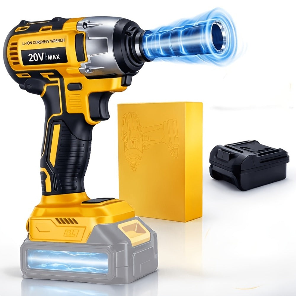 Cordless Impact Wrench 1/2 Inch Brushless ¨C 450N.m 259Ft-lbs High Torque Impact Gun, 3300RPM Variable Speed, 12 Sockets, Fast Charger & Dual Battery Options for Auto Repair & Home Use