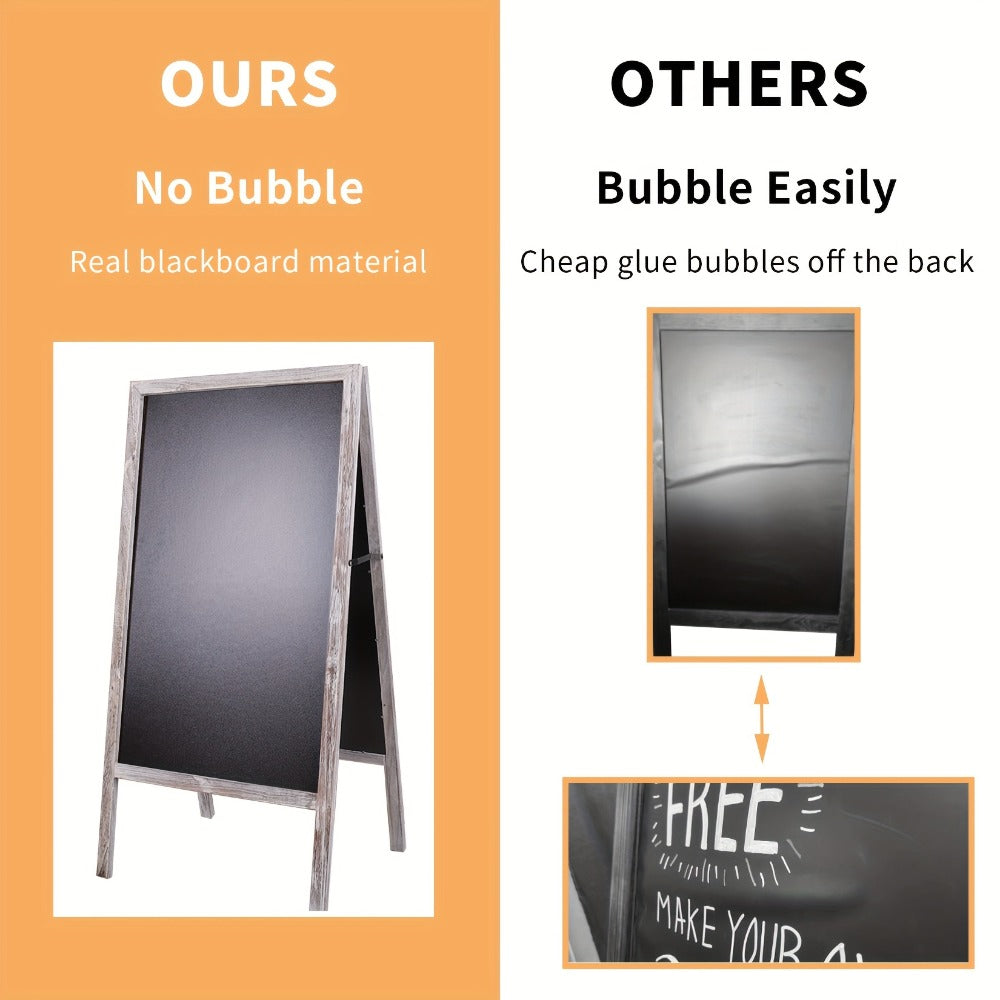 A-Frame Chalkboard Sign Double Sided Magnetic Wooden Standing Blackboard Menu Display Board for Restaurant Coffee Shop Bar Sidewalk Sandwich Board 39x20 Inch