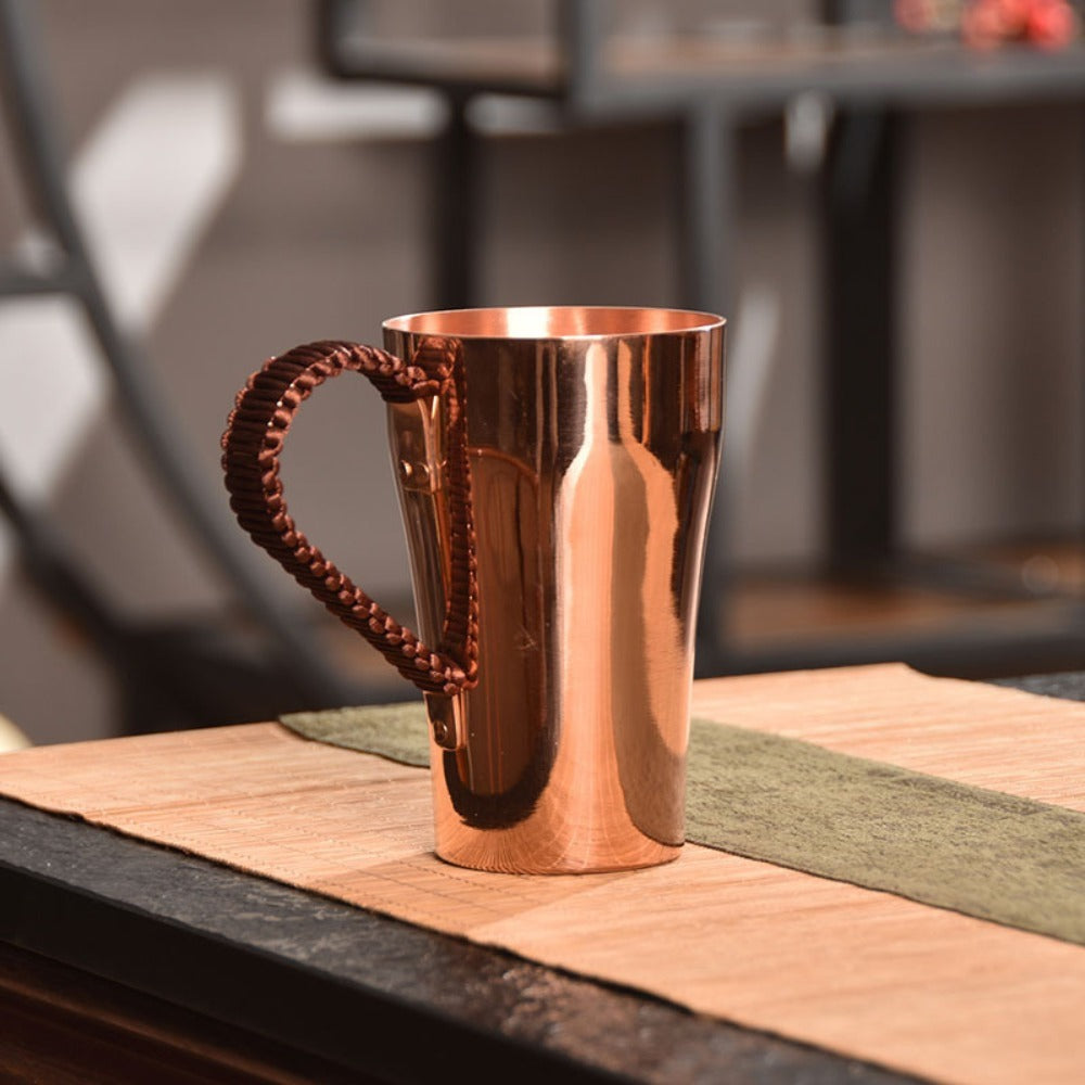 Handcrafted Copper Mug with Hammer Pattern ¨C Pure Copper Coffee Mug, Tea Cup & Water Vessel ¨C Artisan Copper Drinking Cup for Moscow Mule, Milk, Hot & Cold Beverages ¨C Unique Kitchen Gift