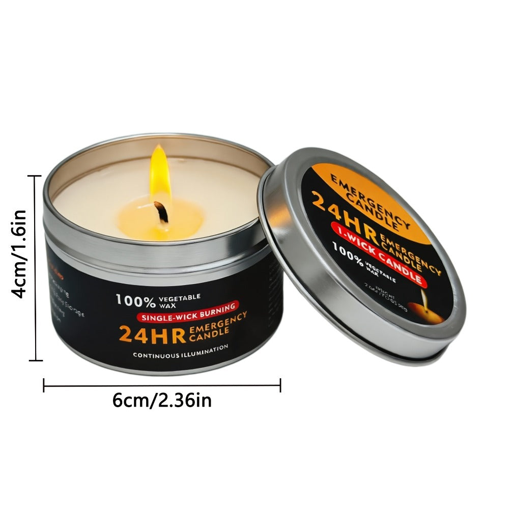 Long Burning Candles 4 Pack 96 Hour Burn Time Unscented Soy Palm Wax Candles in Metal Tins 80g Each Emergency Candles for Power Outage Camping Hiking Indoor Outdoor Holiday Decor Halloween Christmas