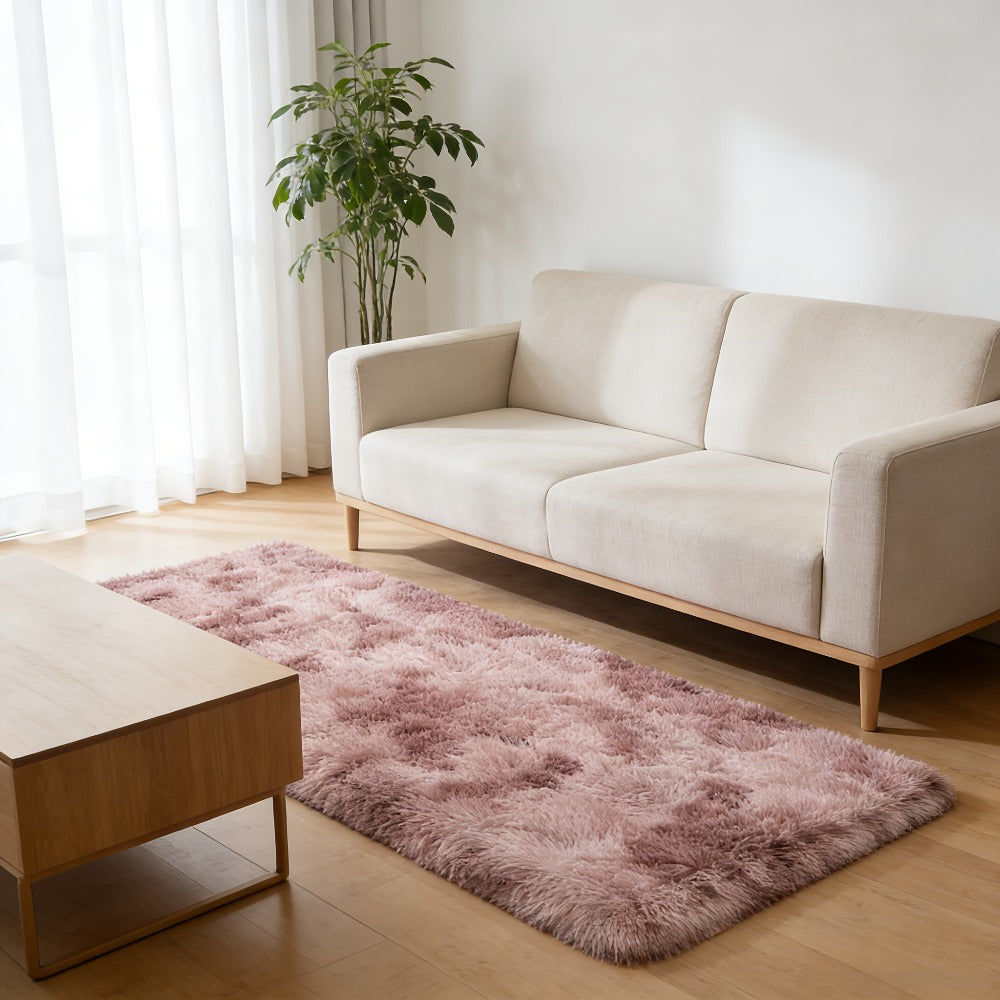 Fluffy Area Rug Tie-Dye Soft Carpet for Living Room Bedroom Office Thickened 1000g/©O Machine-Woven Indoor Mat Multi-Color Multi-Size Dark Gray Light Grey Khaki Pink Black White Purple