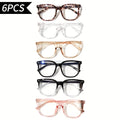 Blue Light Blocking Glasses 6 Pairs Anti Eye Strain Computer Gaming TV Phone Screen Readers Unisex Men Women UV Filter Eyewear Value Pack
