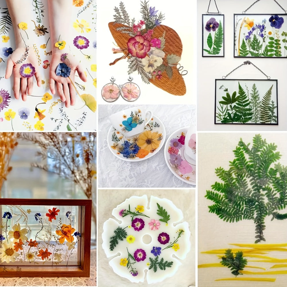 Dried Pressed Flowers Kit 500pcs ¨C Natural Real Flower Petals & Leaves for Resin Art, Nail Art, Jewelry Making, Scrapbooking, Phone Case Decor, Candle Making & DIY Floral Crafts