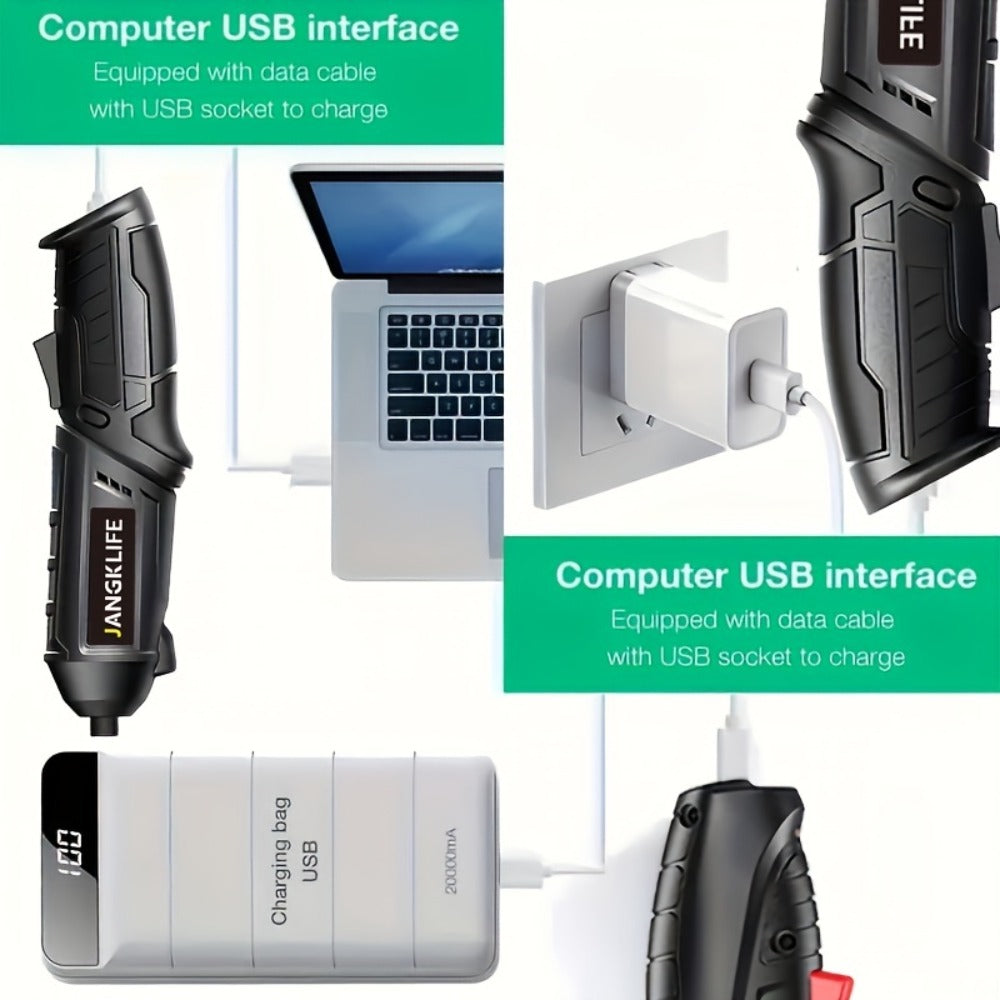 Electric Screwdriver Set 16pcs, 90¡ã Rotatable Foldable Cordless Screwdriver Kit with 1200mAh Rechargeable Battery & Bits