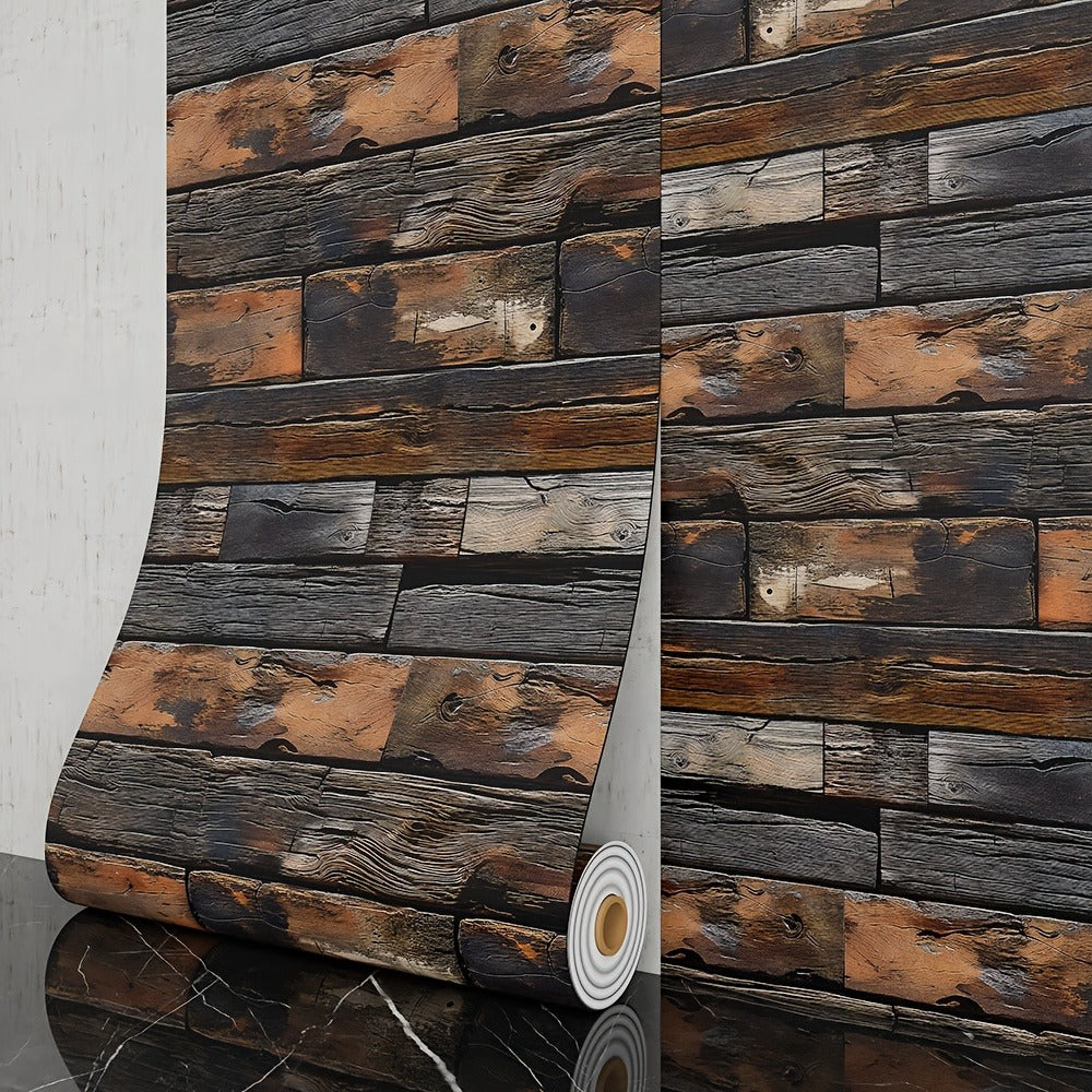 3D Brick Foam Wallpaper Self Adhesive Peel and Stick Wall Panels Waterproof PVC Rustic Brick Pattern Home Bathroom Kitchen Wall Decor Blue Brown Red 17.5in Wide