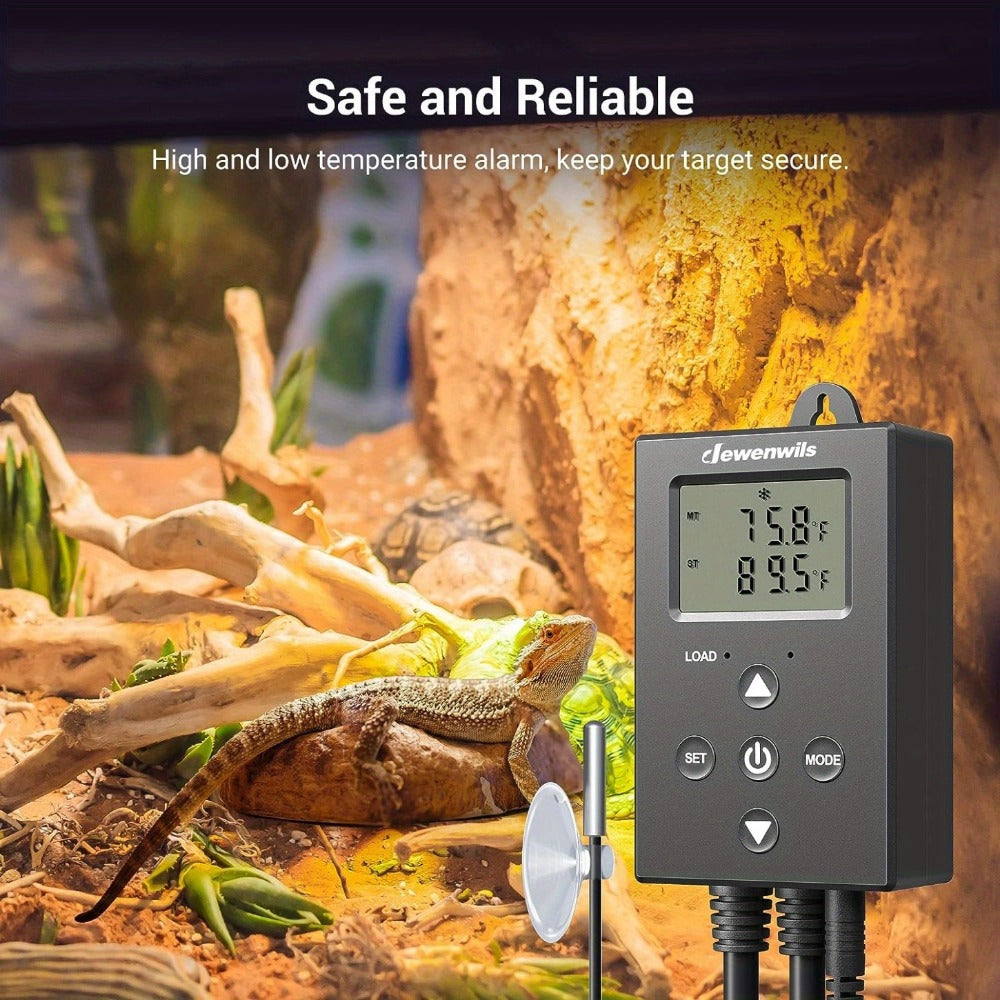 Digital Temperature Controller Thermostat Outlet Heating Cooling Mode 14¡ãF-140¡ãF LCD Display Buzzer Alarm 120V 10A 1200W for Freezer Greenhouse Reptile Aquarium Incubator Home Brewing