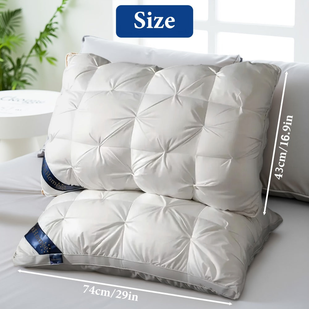 Bed Pillow 2 Pack Hotel Quality Twisted Flower Design 900g Fill - Adjustable Zipper Closure Breathable Polyester Sleeping Pillow for Side Back Stomach Sleepers, Luxury Soft Support Pillow Set