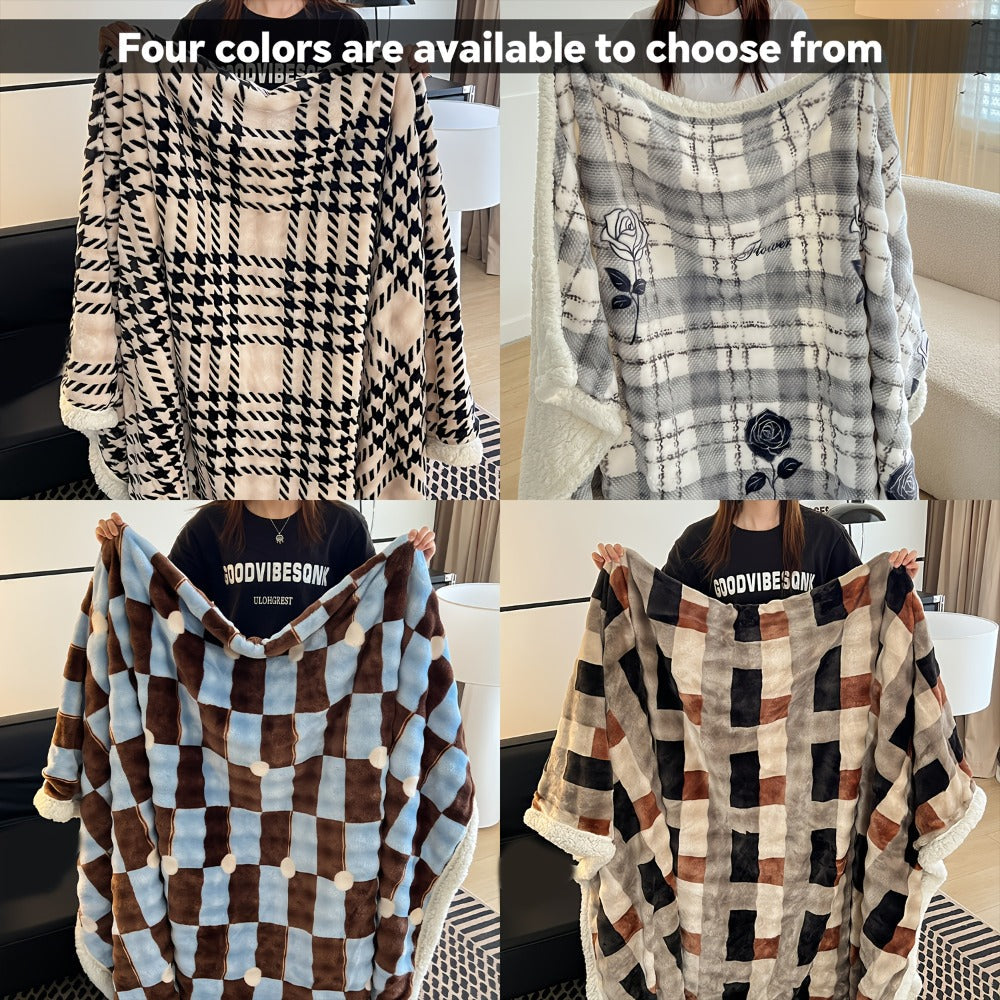 400-450gsm Heavyweight Flannel Blanket ¨C Thick Warm Woven Throw for Bed, Sofa & Bedroom, Machine Washable, 16 Patterns, 4 Sizes