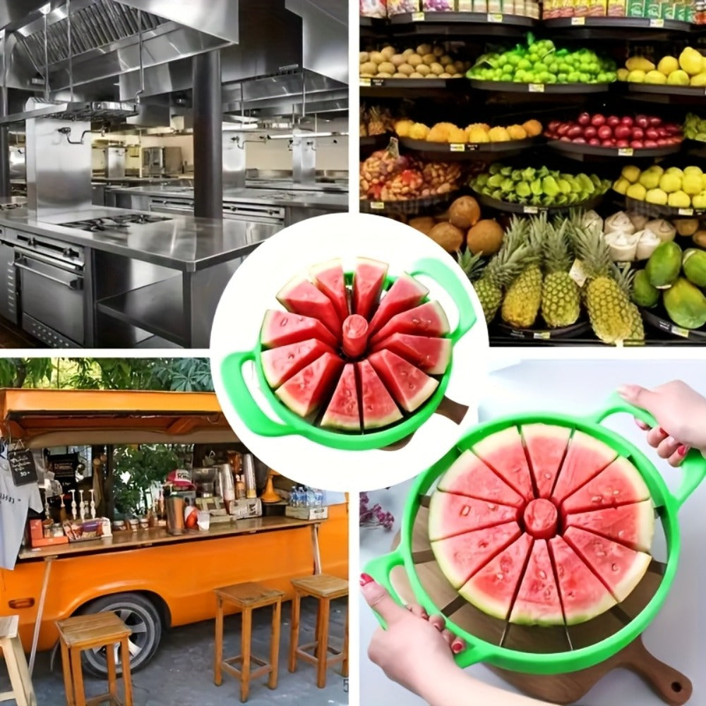 Stainless Steel Watermelon Cutter Slicer - One-Motion Core & Slice Tool, Reusable Fruit Separator for Kitchen