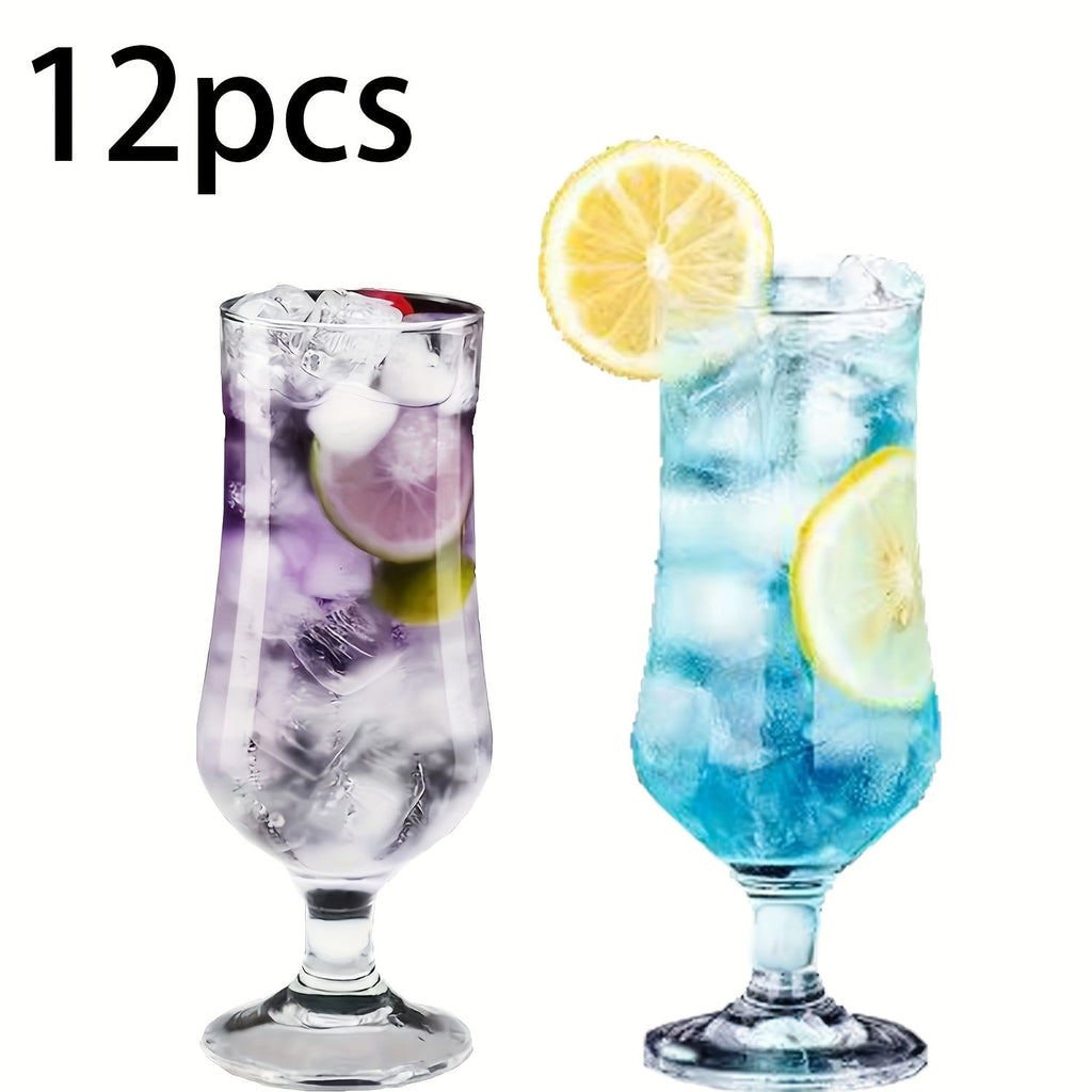 Highball Glasses Set of 12 ¨C 13 Oz Crystal Tumbler for Mojito, Tom Collins, Cocktails & Whiskey ¨C Non-Slip Bar Glassware for Water, Juice & Hot or Cold Drinks ¨C Perfect for Holidays & Entertaining