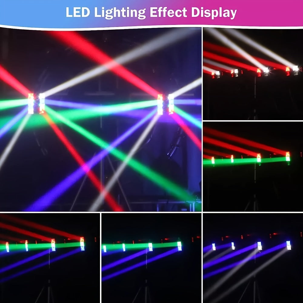 Spider Beam Moving Head Stage Light 8x3W RGBW LED DJ Disco Light Sound Activated DMX-512 Control for Party Club Bar Wedding Festival Show