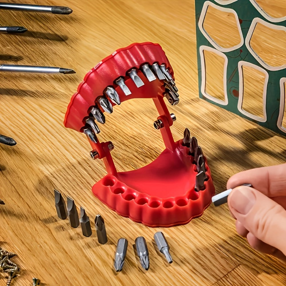 Drill Bit Holder with Base & 28-Piece 1/4¡± Hex Drill Bits ¨C 2-in-1 Desktop Screwdriver & Desk Organizer Gadget, Unique Tool Gift for DIY Enthusiasts & Home Workshop