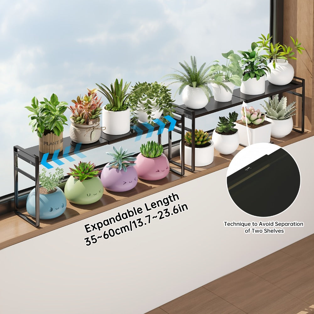 Narrow Shelf Organizer for Kitchen Bathroom Windowsill ¨C Slim Adjustable Stackable Rack for Small Spaces, Counter Top, Window Plant Stand, Tall Thin Storage Shelving Unit
