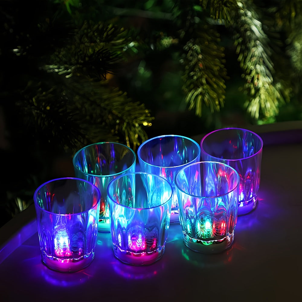 LED Light-Up Party Wine Glasses Set ¨C 12 or 15pcs Glowing Plastic Cups with Colorful LED Lights for Birthday, Bar, Wedding, Holiday & Sports Events