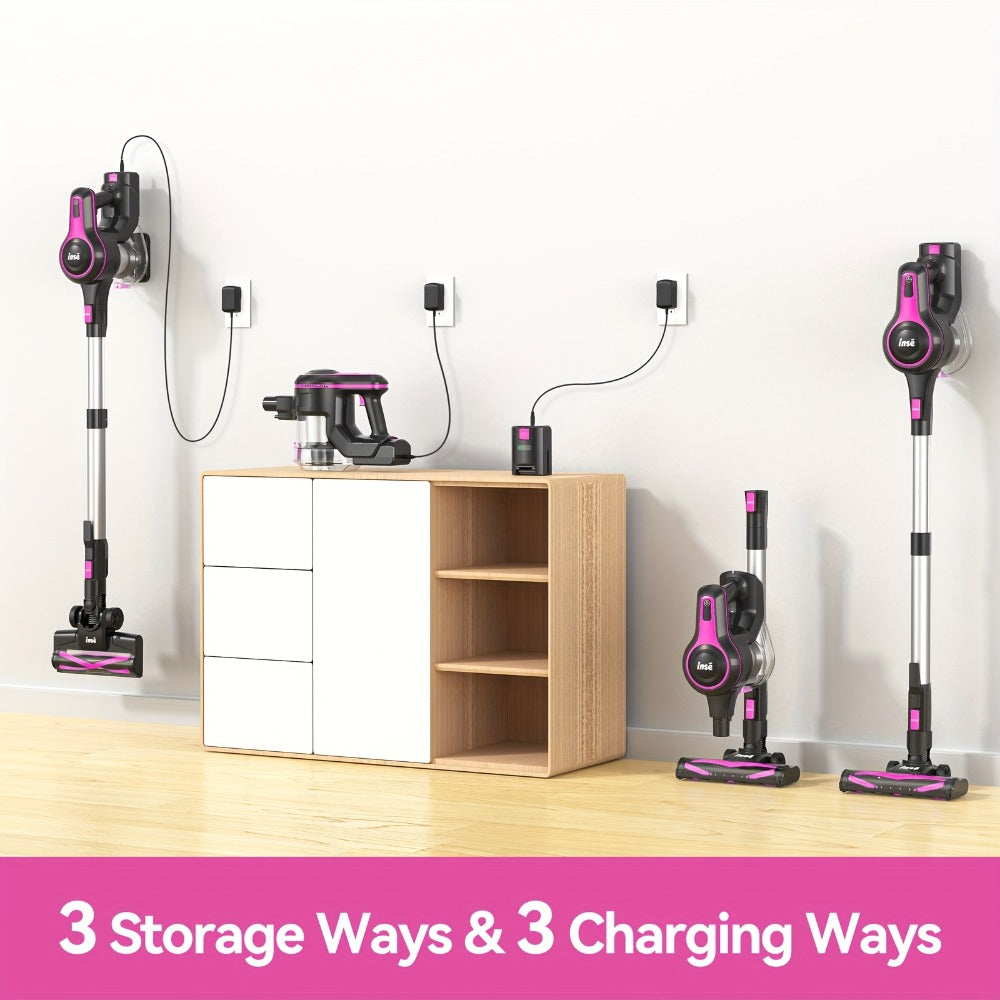 Cordless Vacuum Cleaner 2-in-1 Corded 70KPA Powerful Suction | 6-in-1 Handheld Vacuum with Detachable Battery 45-Min Runtime LED Brush Head 50.5oz Dust Cup | For Hardwood Floor Carpet Pet Hair Home Car