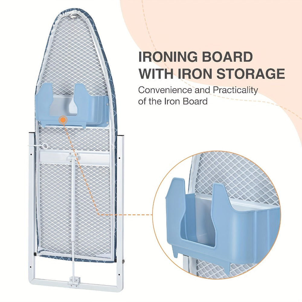 Wall Mount Ironing Board Foldable 36x12 Space Saving with Iron Holder Removable Heat Resistant Cover for Small Spaces Laundry Room Closet Apartment