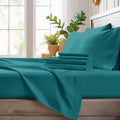 Bamboo Cooling Sheet Set 4pcs ¨C Deep Pocket Fitted Sheet Flat Sheet Pillowcases for Hot Sleepers Twin Full Queen King