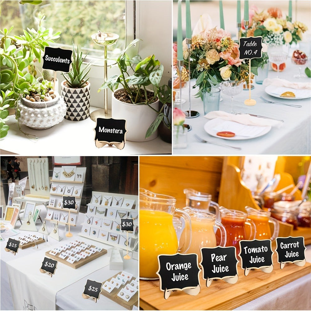 Mini Chalkboard Signs with Easel Stand Pack of 20 - Wedding Party Food Table Number Signs Buffet Labels