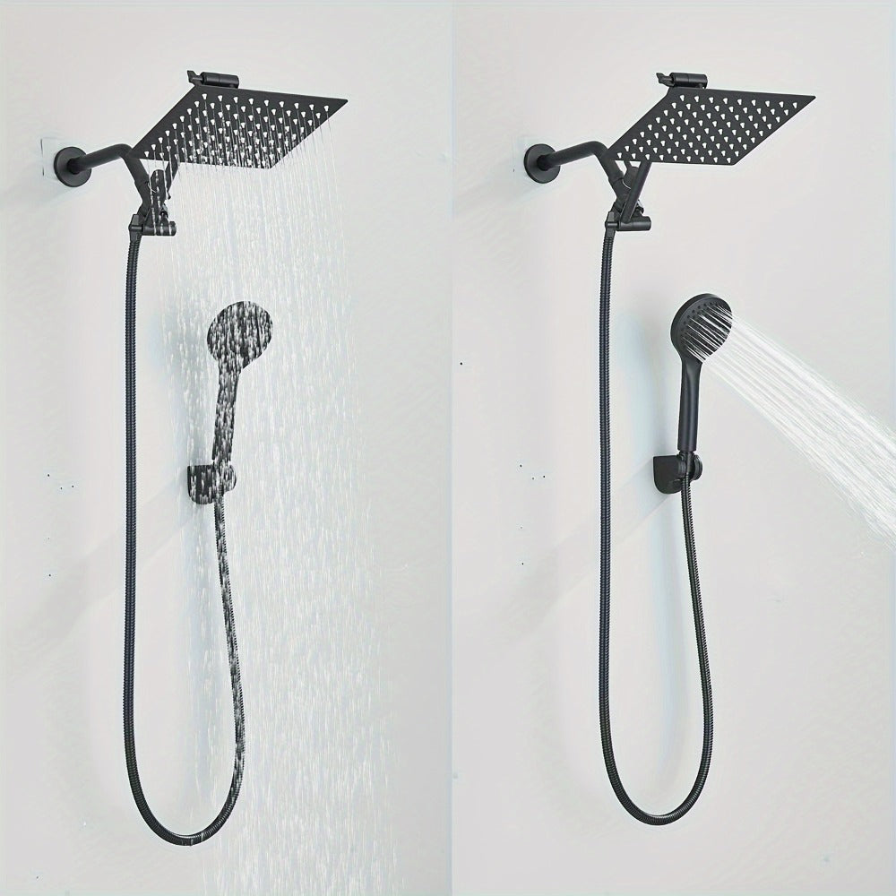 Rainfall Shower Head with Handheld Combo ¨C 8¡± High Pressure Rain Shower, 5-Setting Adjustable, Anti-Leak with 11¡± Extension Arm, Holder & Hose, Height & Angle Adjustable