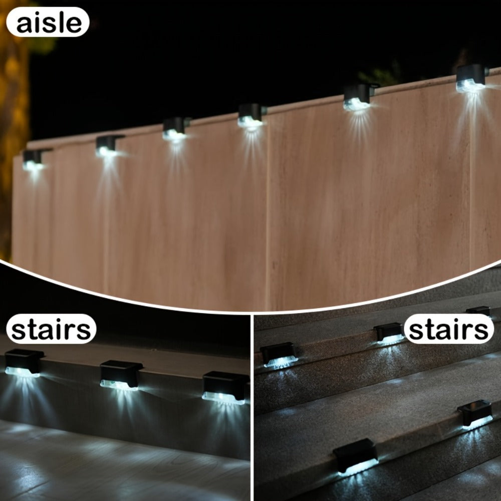 Solar Step Lights Outdoor Waterproof LED Stair Lights Solar Powered IP44 for Stairs Steps Fence Deck Railing Terrace Garden Backyard Pathway White Light 32 Pack