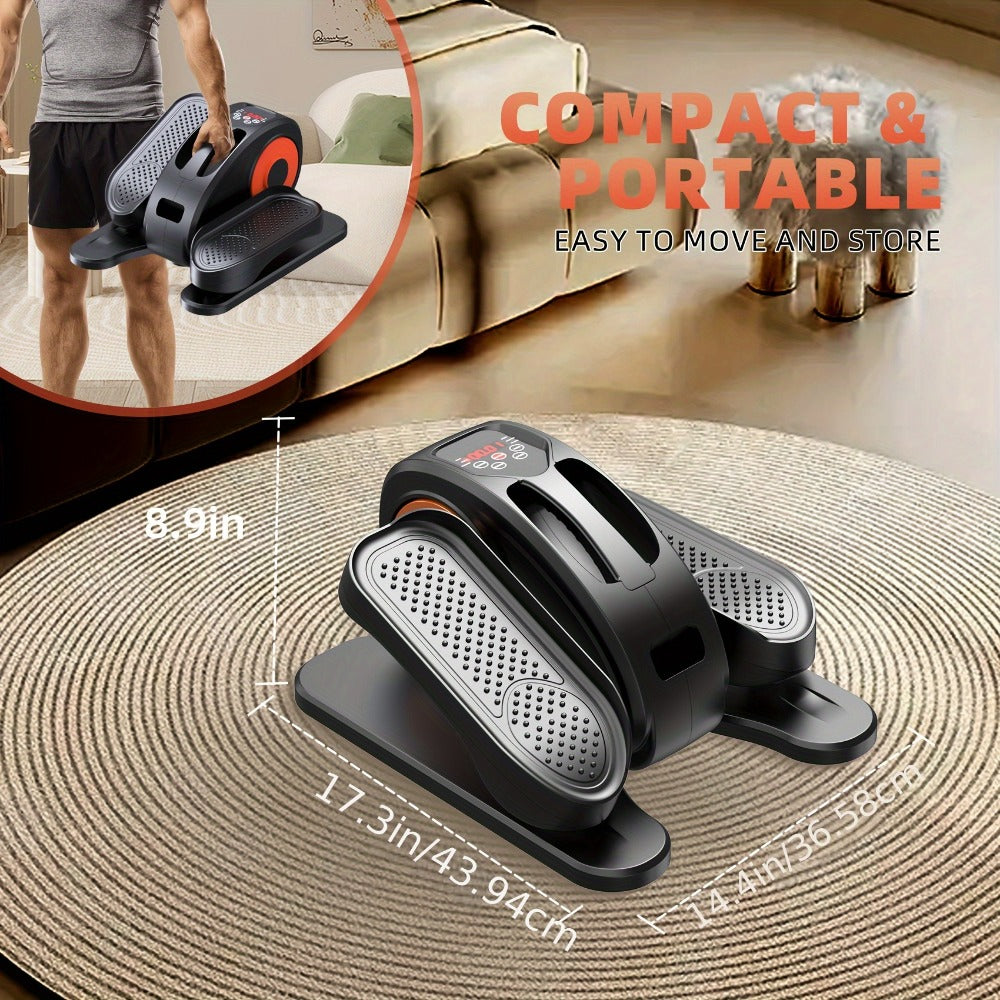 Under Desk Elliptical Machine with Remote Control, Electric Seated Pedal Exerciser 12 Speeds Quiet & Portable Mini Elliptical for Home Office, Low-Impact Leg Workout for Seniors & Adults