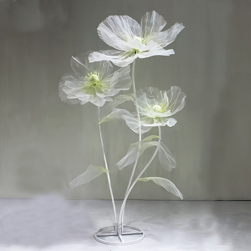 Artificial Silk Peony Flowers Giant Set of 3 Large Fake Flowers with Base & Branches for Wedding, Birthday Party, Home Decor & Window Display ¨C 8 Colors