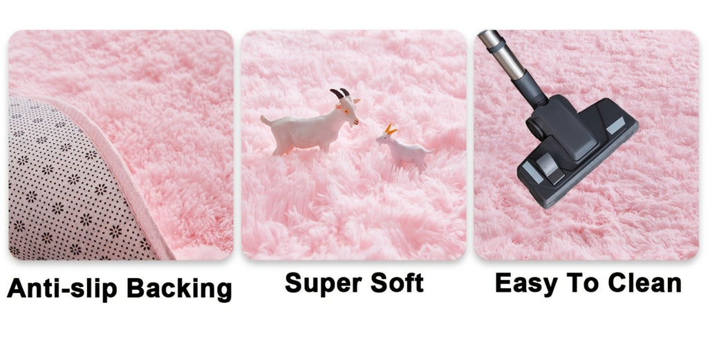 Round Shaggy Plush Rug ¨C Soft Fluffy Circular Carpet for Bedroom & Living Room, Easy Clean
